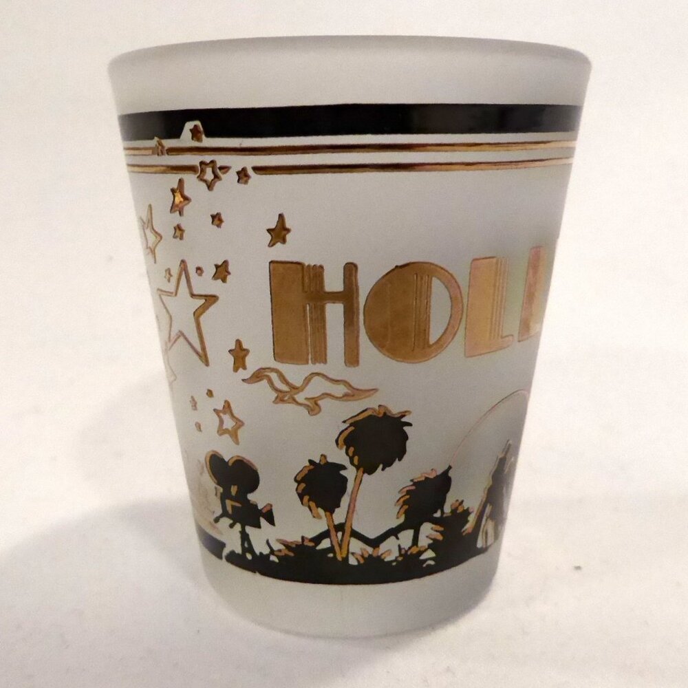 NEW VINTAGE CLASSIC HOLLYWOOD BOWL AMPHITHEATER CALIFORNIA FROSTED SHOT GLASS